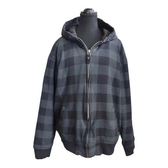 Wind River Black and Gray Checkered Hoodie Size L - Picture 1 of 1
